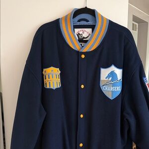 Mitchell & Ness Navy and Yellow Bomber Jacket